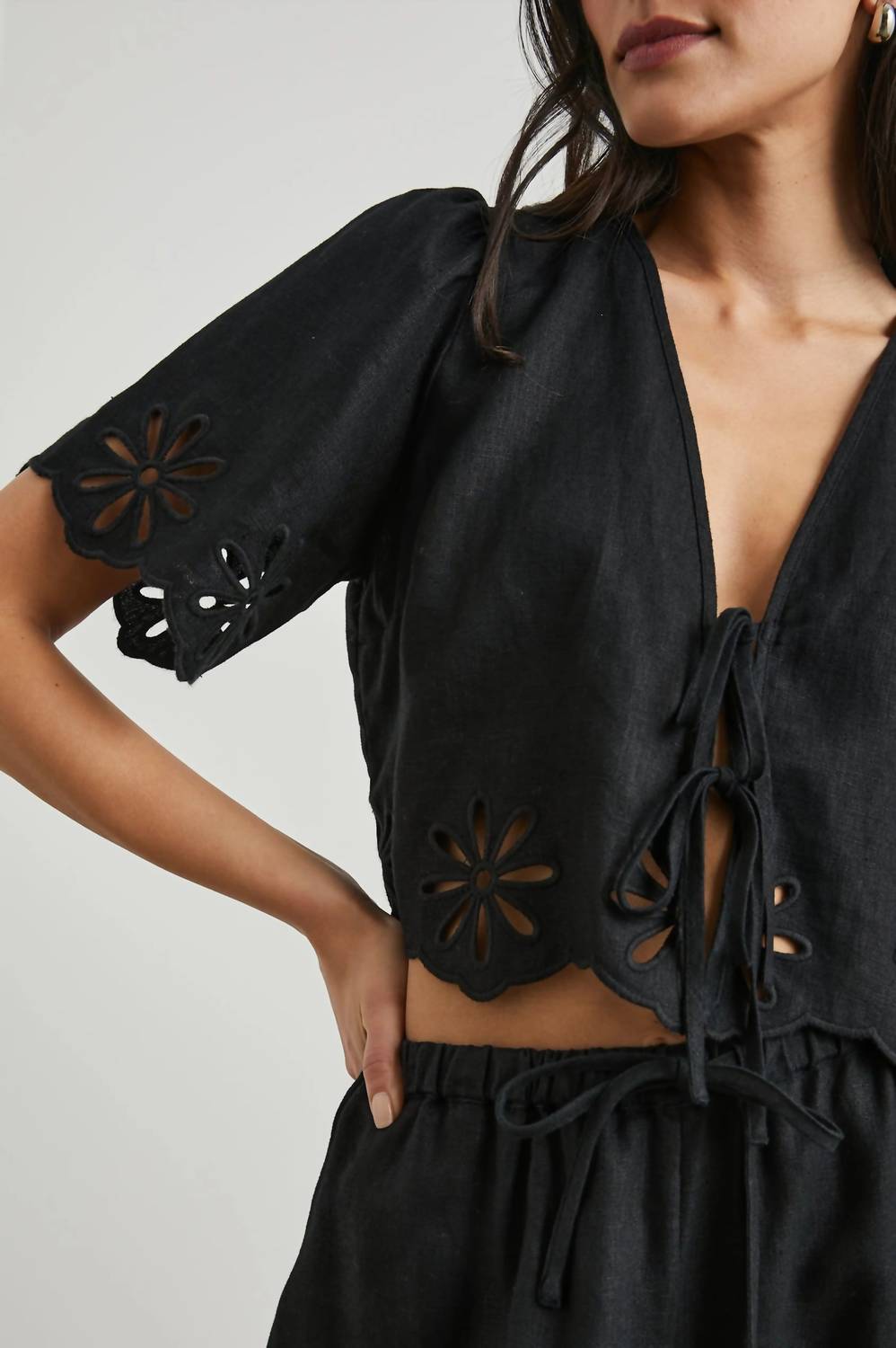 Rails - Pari Blouse - black - clothing - crop - tops