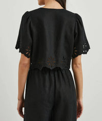 Rails - Pari Blouse - black - clothing - crop - tops
