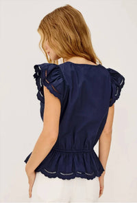 Rails - Sandi Top With Flutter Cap Sleeves