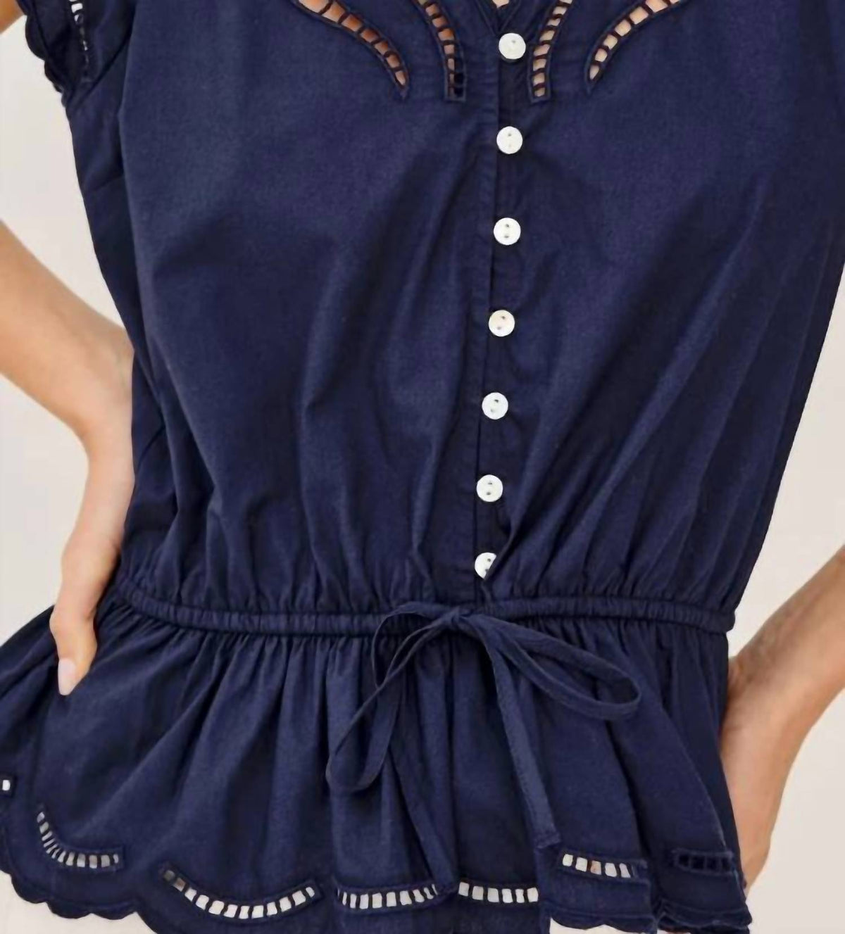 Rails - Sandi Top With Flutter Cap Sleeves