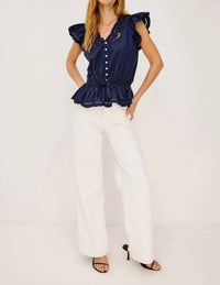 Rails - Sandi Top With Flutter Cap Sleeves