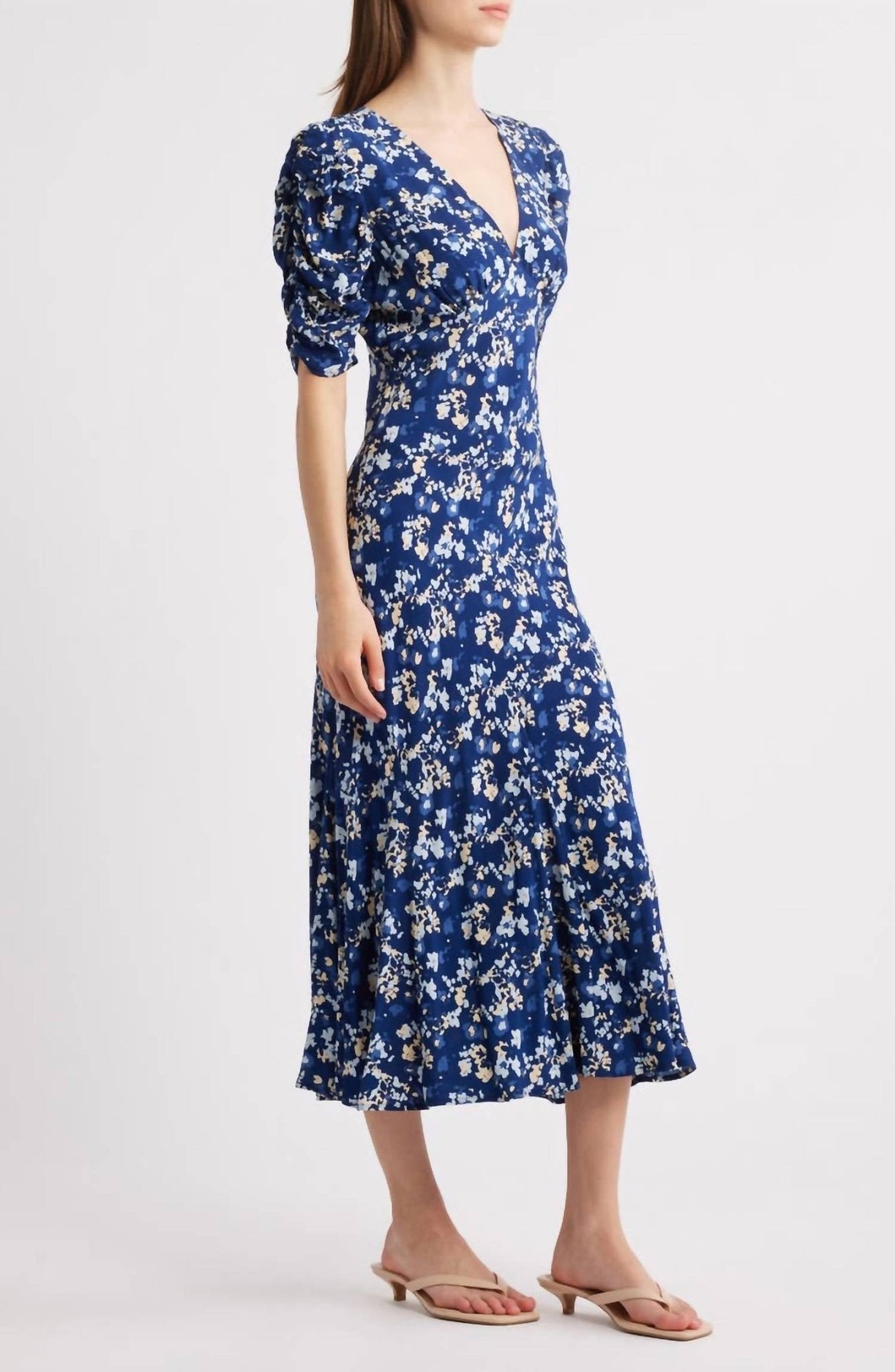Rails - Zariah V - neck Midi Dress - blue - clothing - dresses