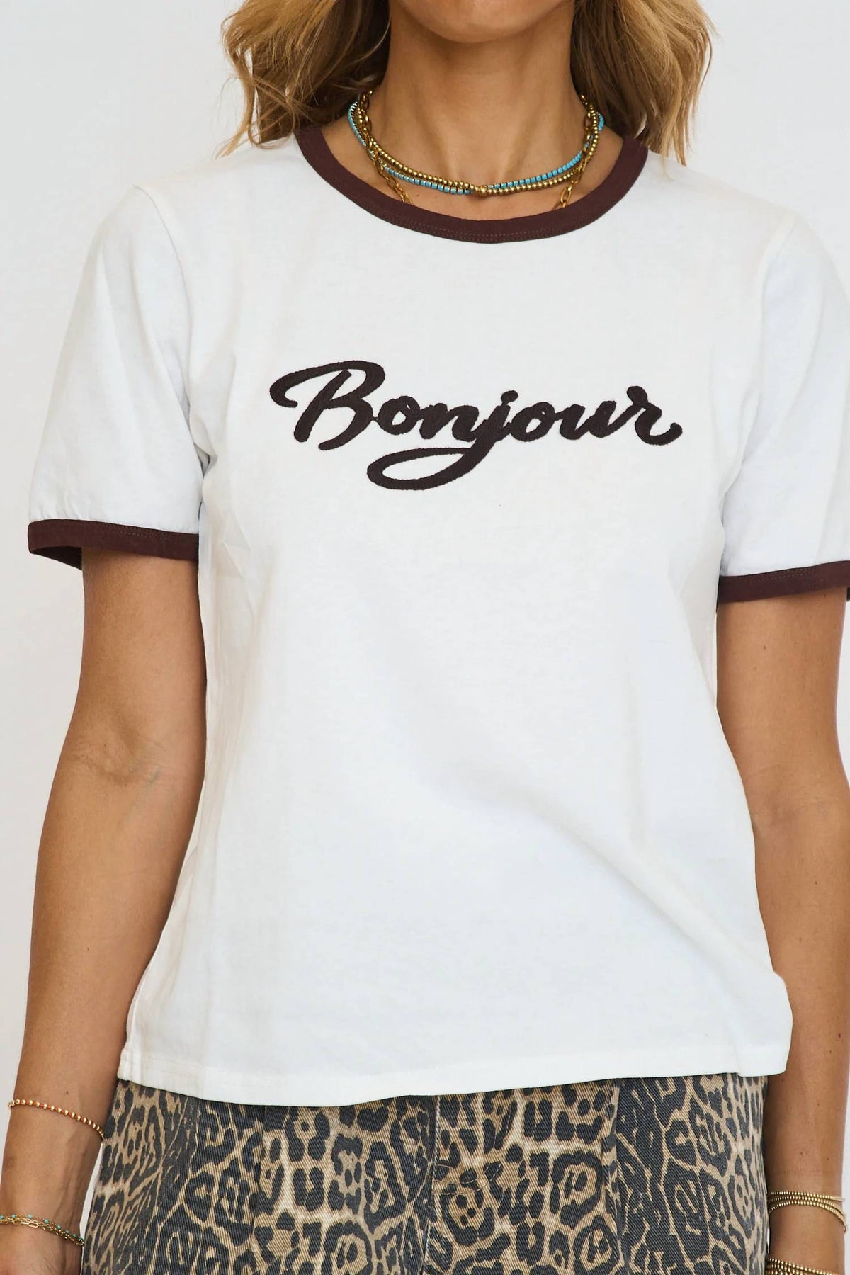 Raisonnel - Bonjour Contrast Ringer Tee