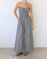 Raisonnel - Gingham Ruched Jumpsuit