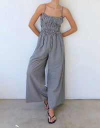 Raisonnel - Gingham Ruched Jumpsuit