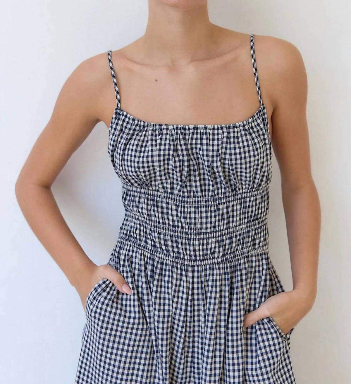 Raisonnel - Gingham Ruched Jumpsuit