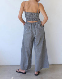 Raisonnel - Gingham Ruched Jumpsuit