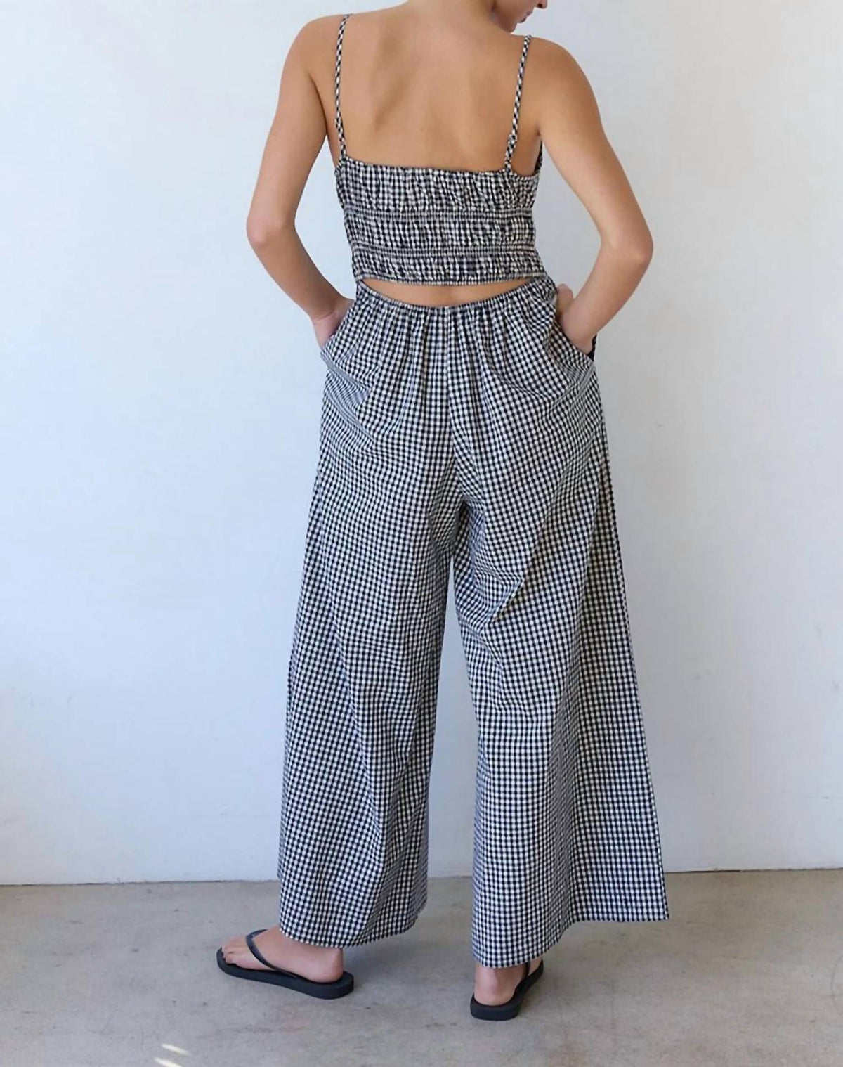 Raisonnel - Gingham Ruched Jumpsuit