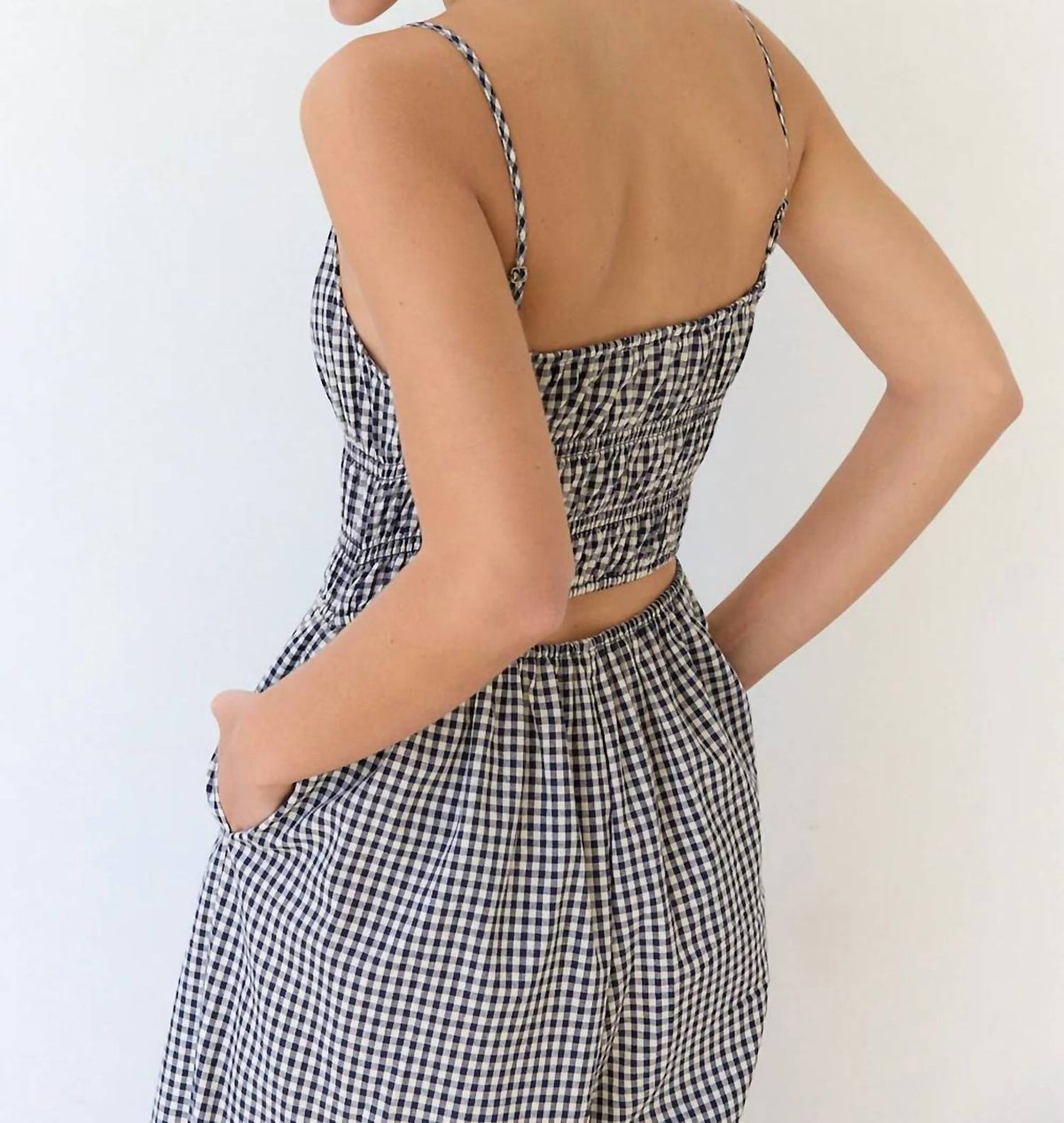 Raisonnel - Gingham Ruched Jumpsuit