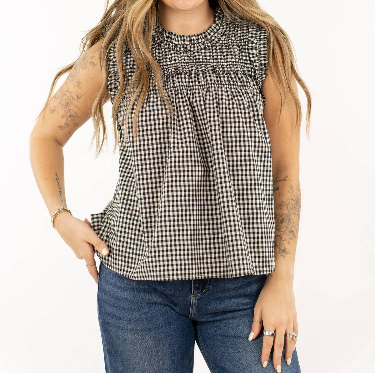 Raisonnel - Maren Gingham Ruffle Top