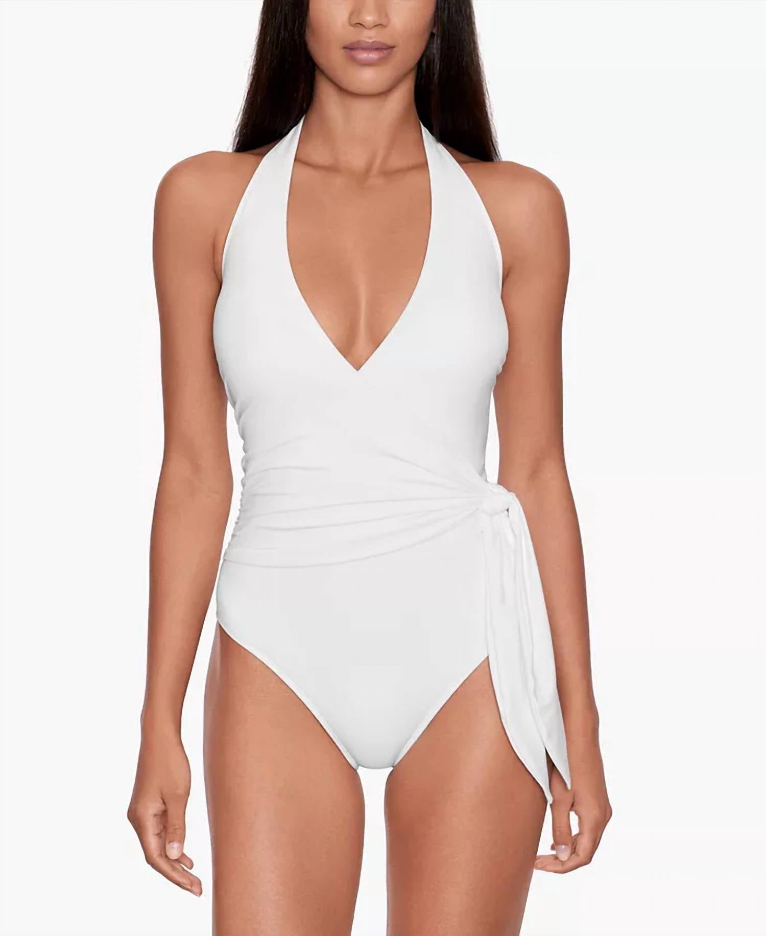 Ralph Lauren - Halter Side - tie One Piece Swimsuit - clothing - one - pieces - solid