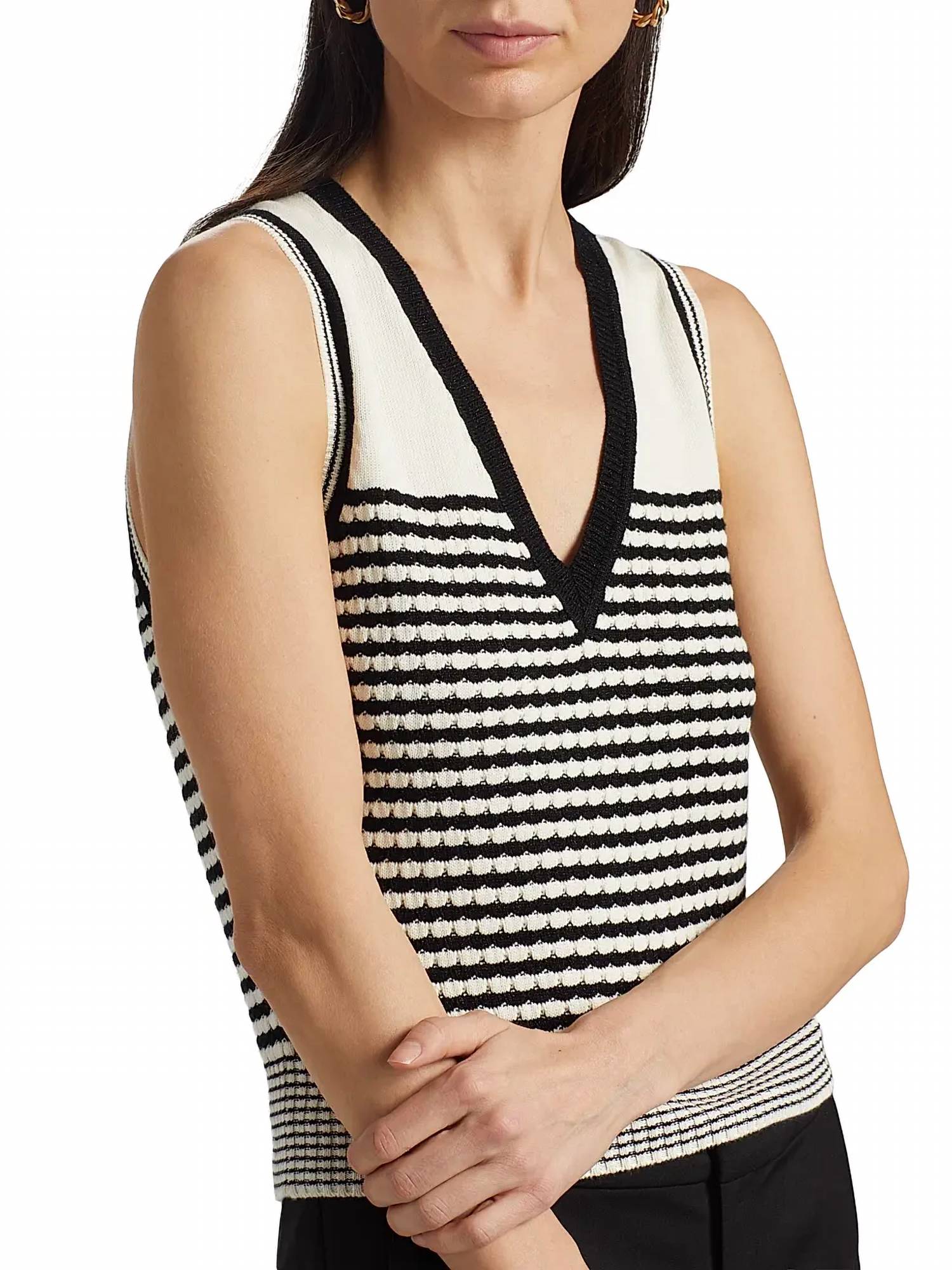 Ramy Brook - Elle Striped Cotton - blend Sleeveless Top - clothing - cotton - blend - stripe