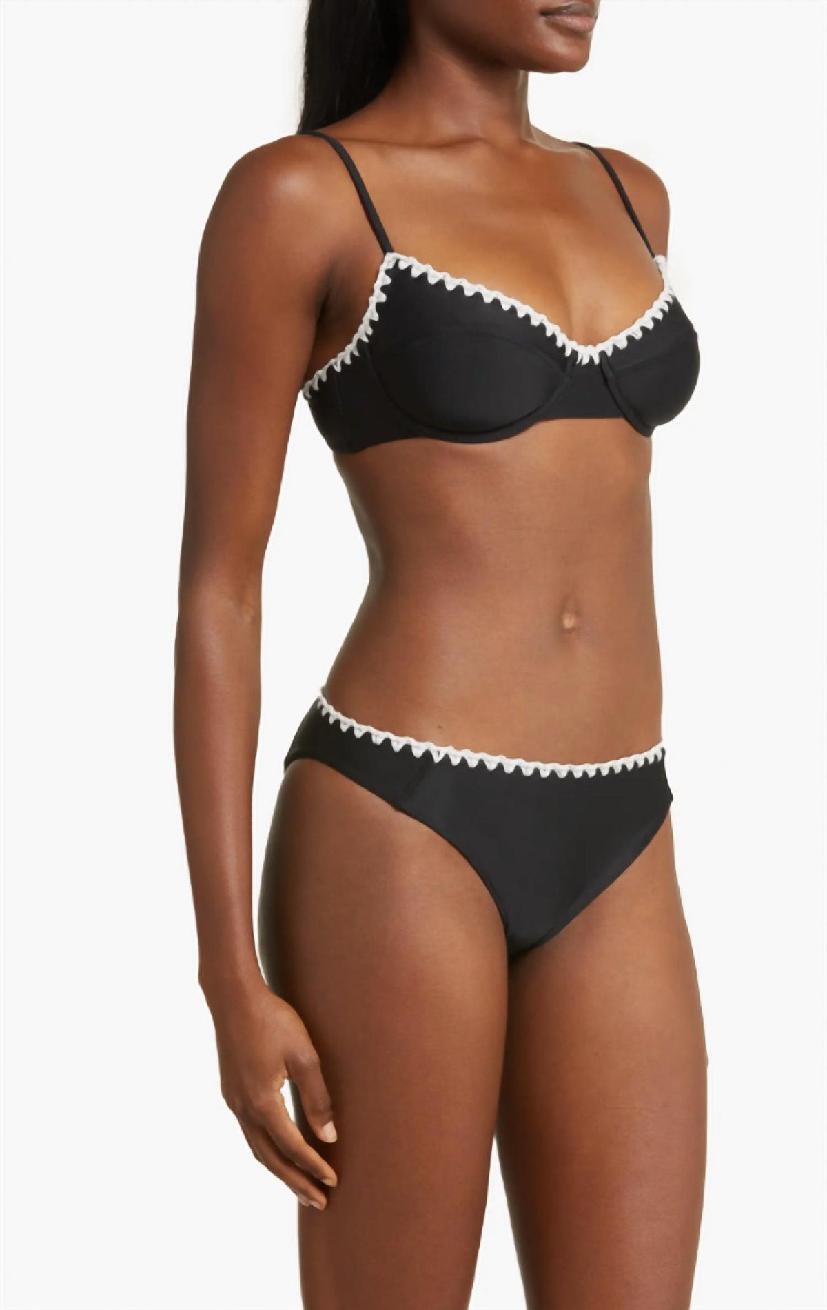 Ramy Brook - Emmeline Underwire Contrast Edge Bikini Top And Bottom Set