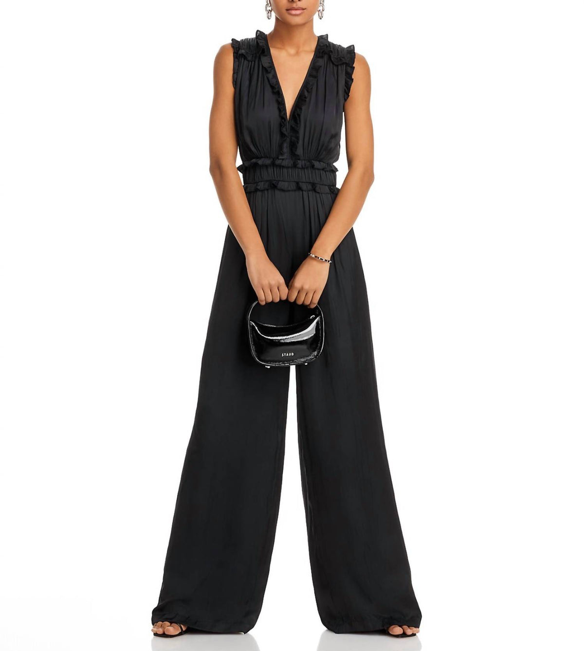 Ramy Brook - Katelyn Ruffle Satin Jumpsuit