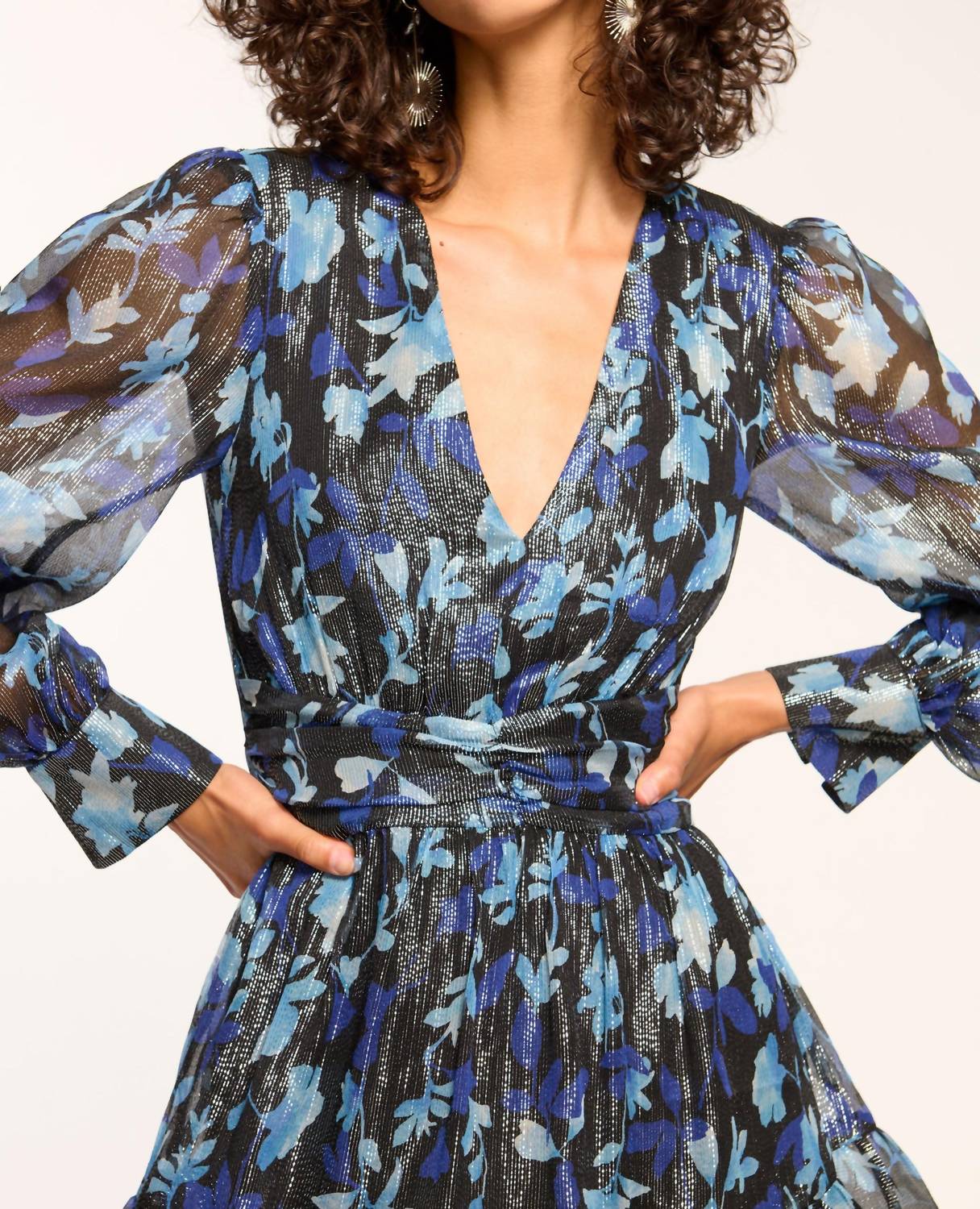 Ramy Brook - Lizbeth V - neck Ruffle Mini Dress - beige - clothing - dresses