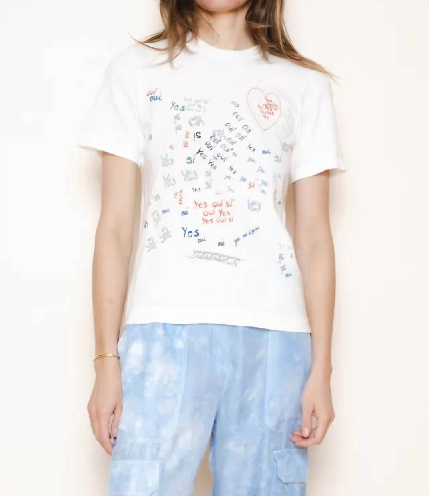 Raquel Allegra - Boy Tee Yes Doodle - clothing - cotton - graphic