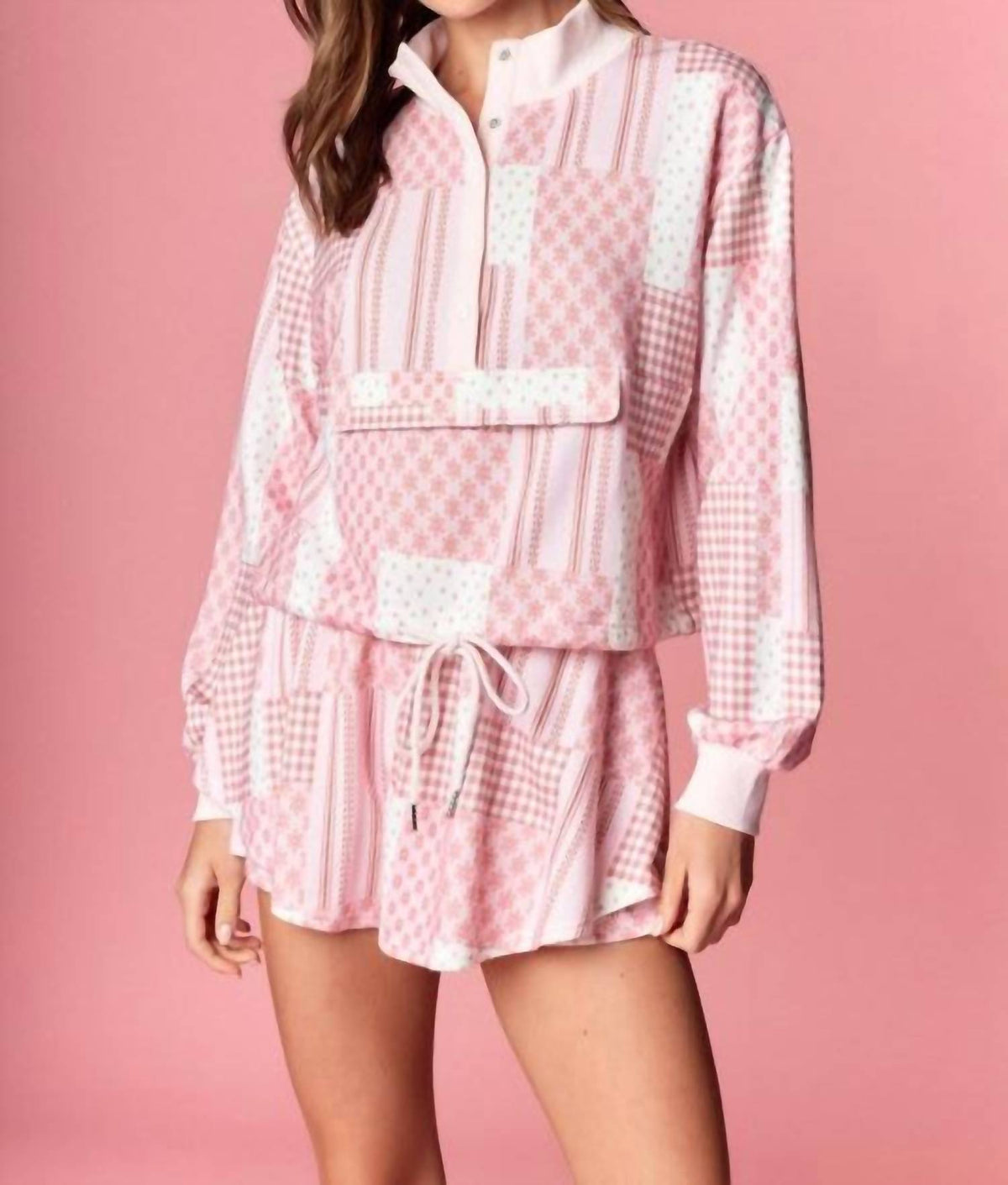 Rareraw - Blush Patchwork Skort Set