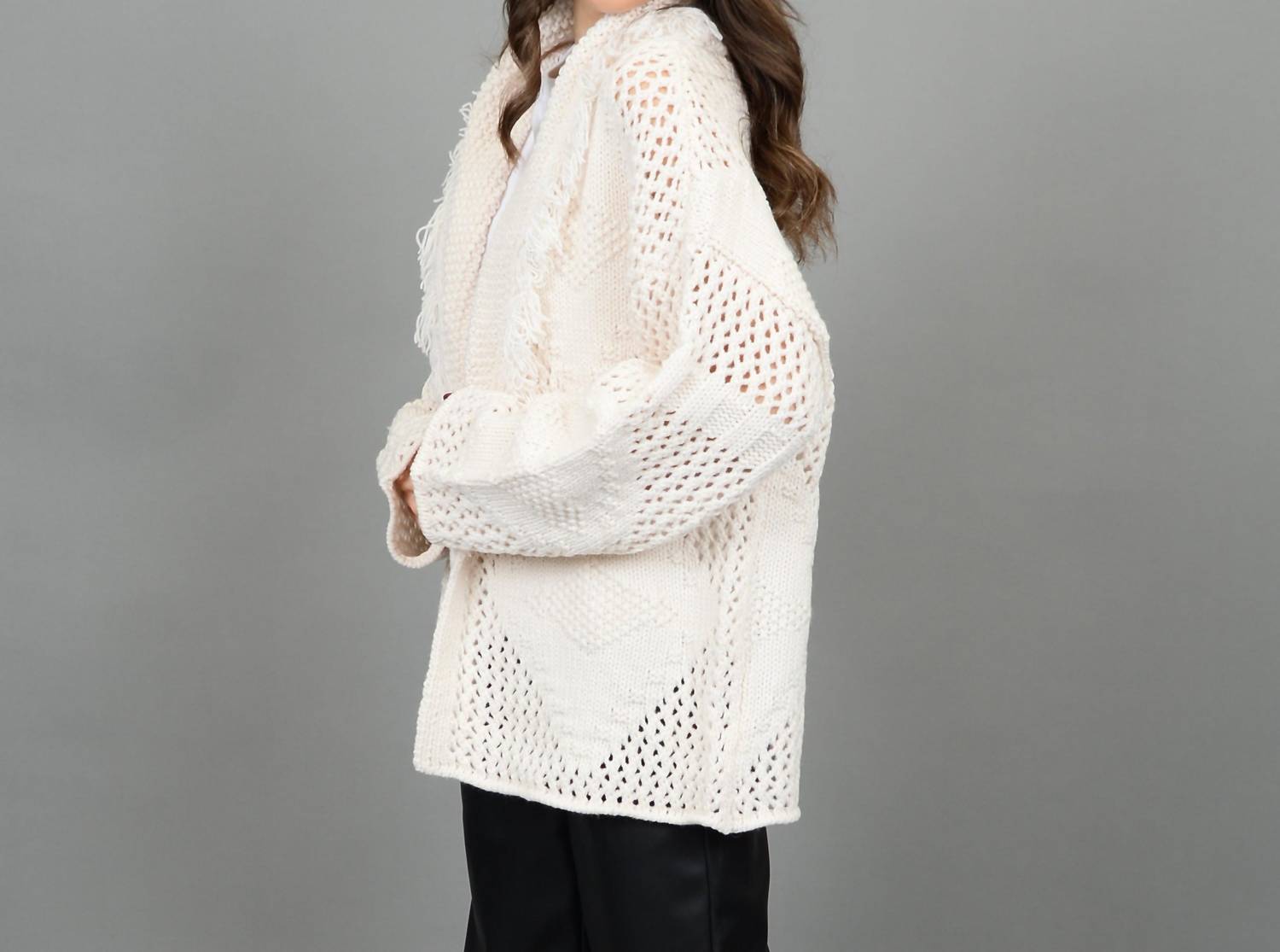 Rd Style - Ilsa Long Sleeve Shawl Neck Cardigan - acrylic - cardigans - clothing