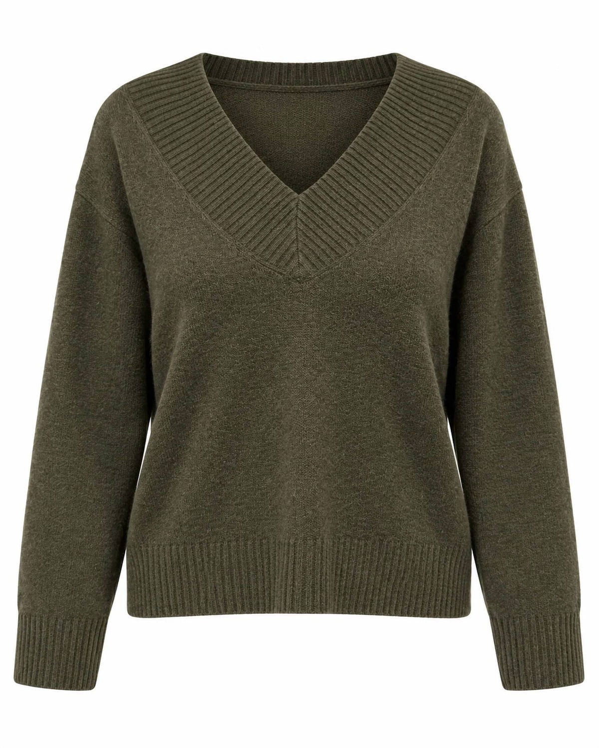 Rd Style - Long Sleeve V-neck Pull-over Sweater