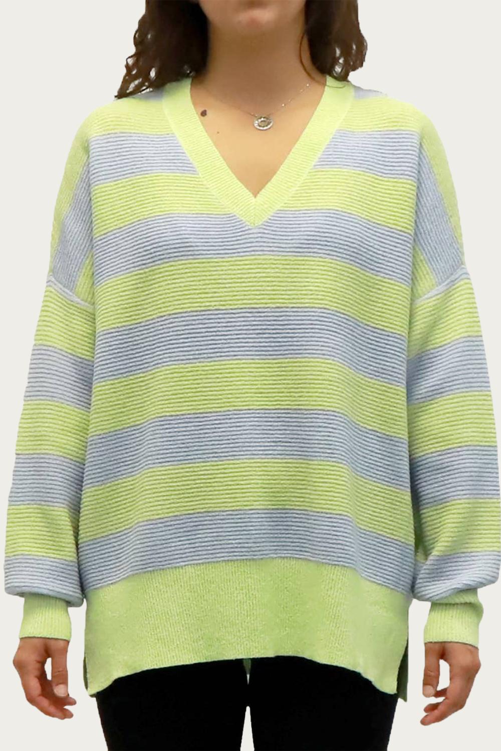 OVERSIZED OTTOMAN RUGBY STRIPED SWEATER