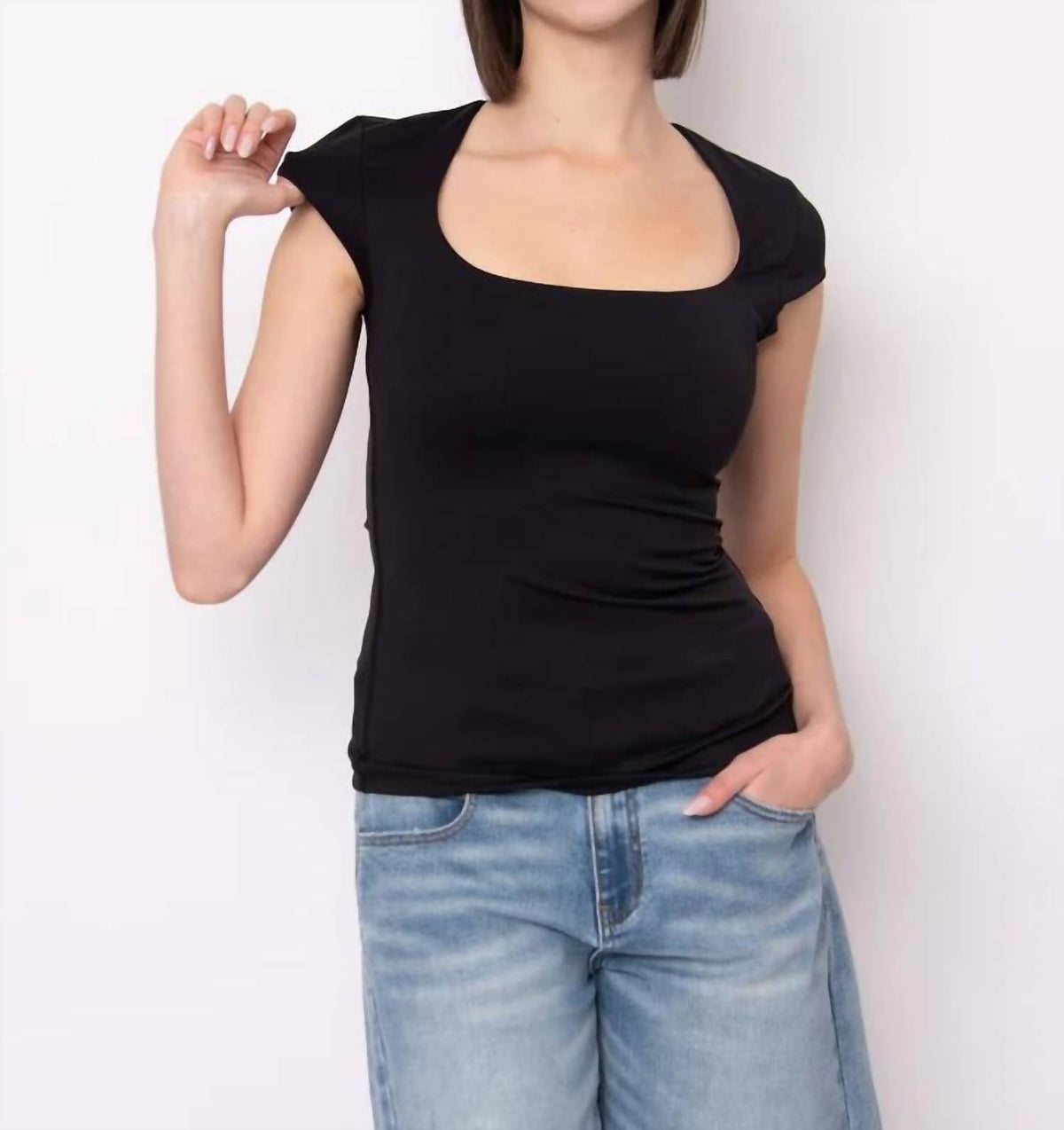 Rd Style - Tiara Second Skin Cap Sleeve Top