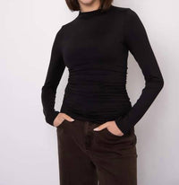 Rd Style - Yve Long Sleeve Funnel Neck Ruched Top