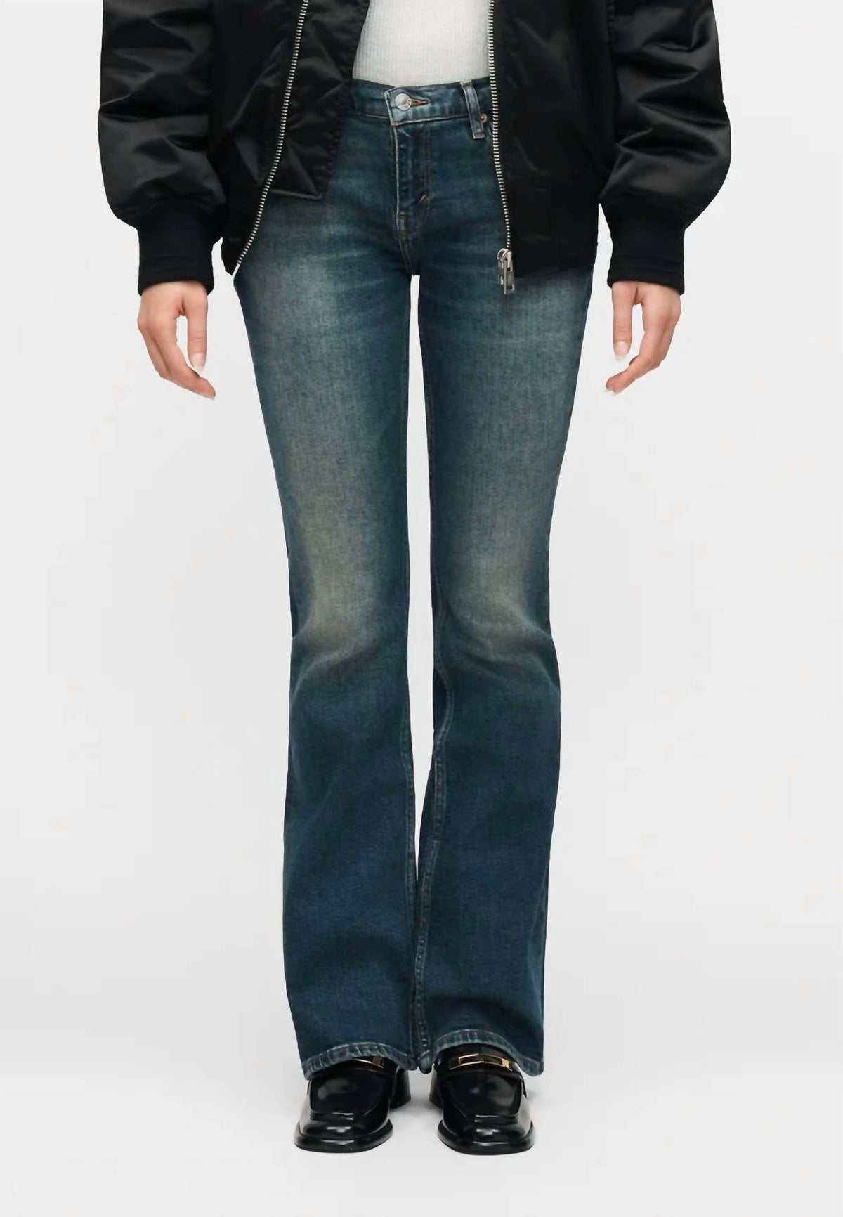 Re/Done - Low Rise Micro Boot Cut Jeans