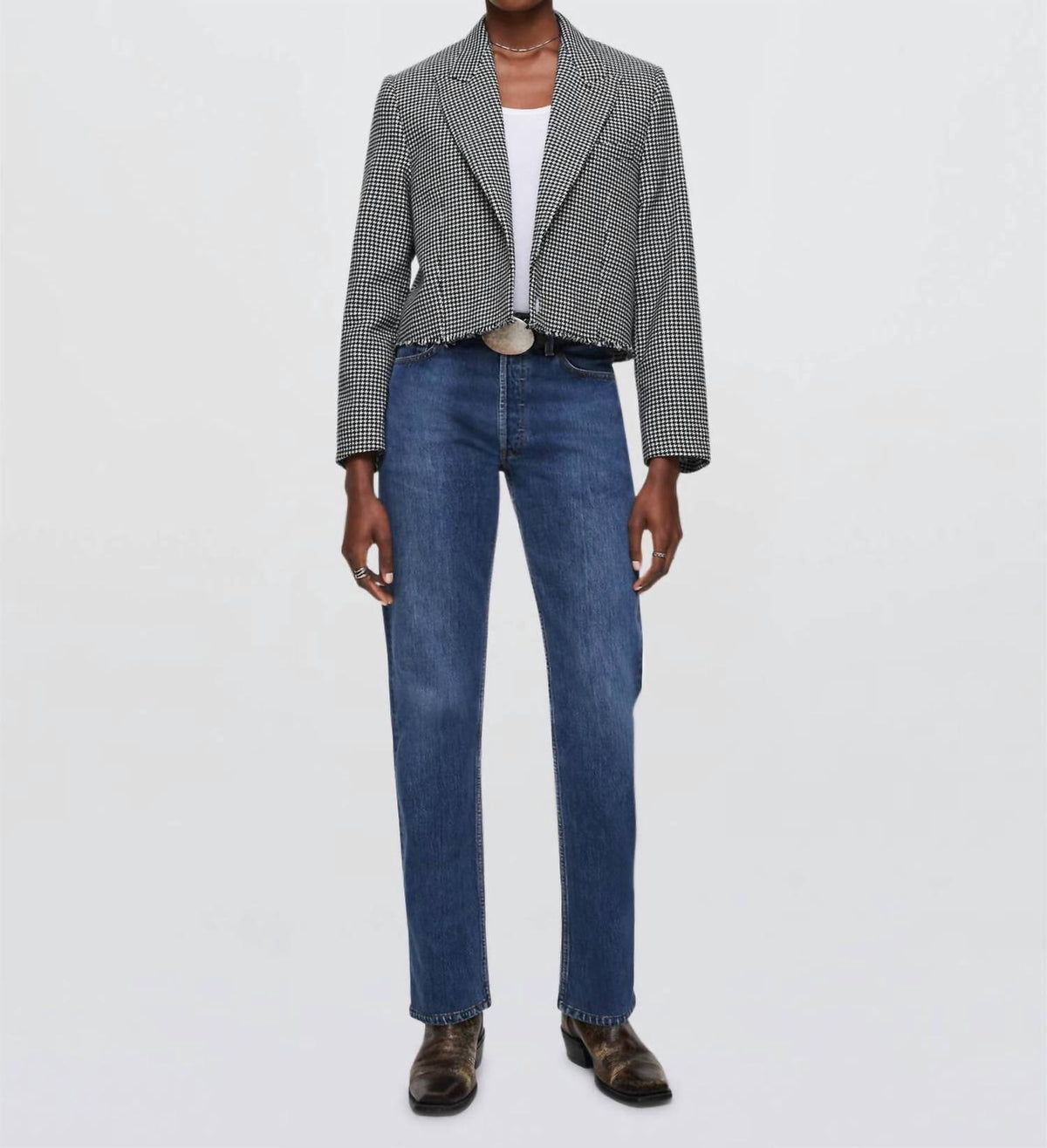 Re/Done - wool cutoff boyfriend blazer
