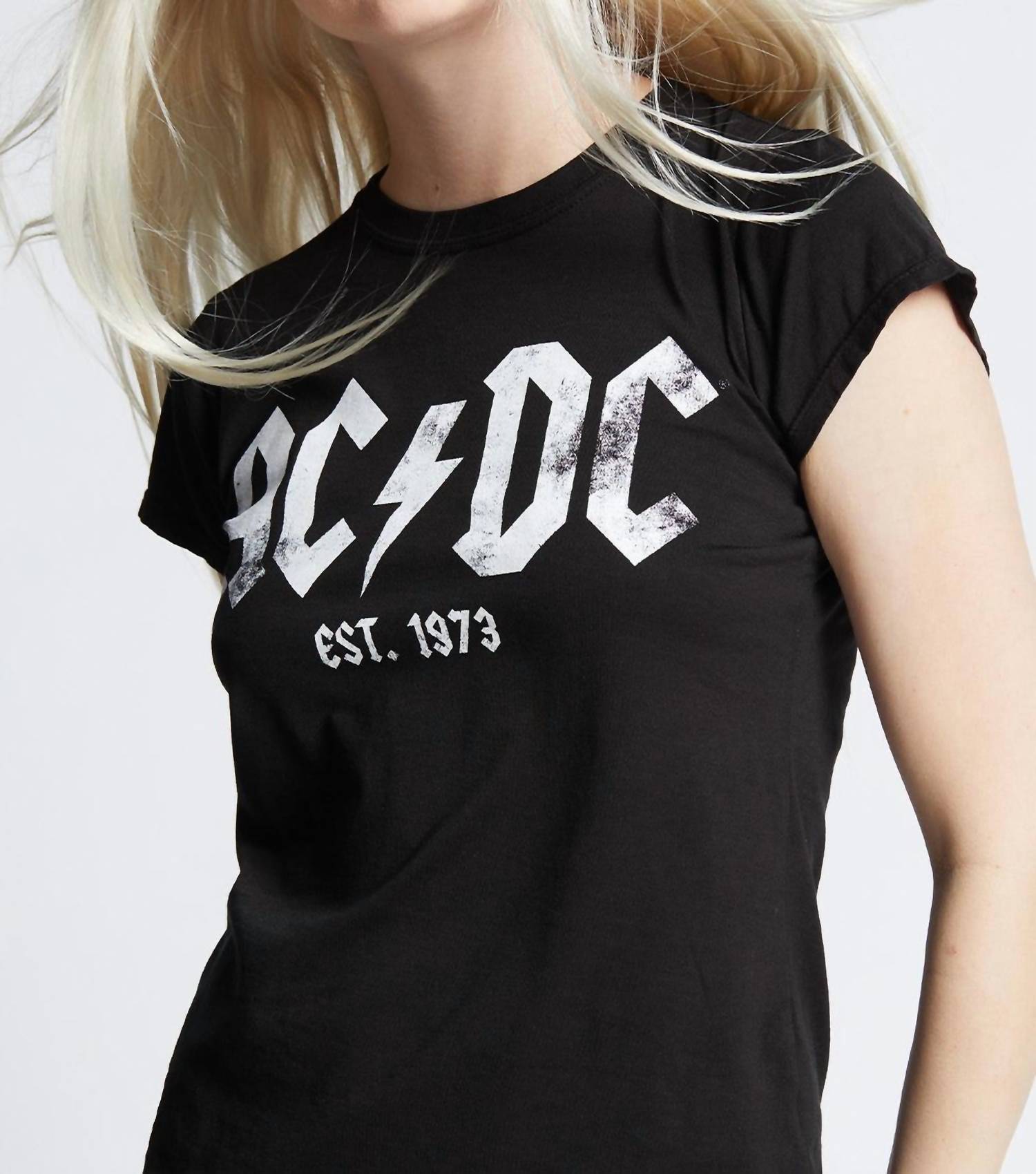 Recycled Karma - Ac/dc 1973 Baby Top - black - clothing - cotton