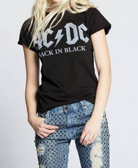 Recycled Karma - Ac/dc Back Top - black - clothing - graphic
