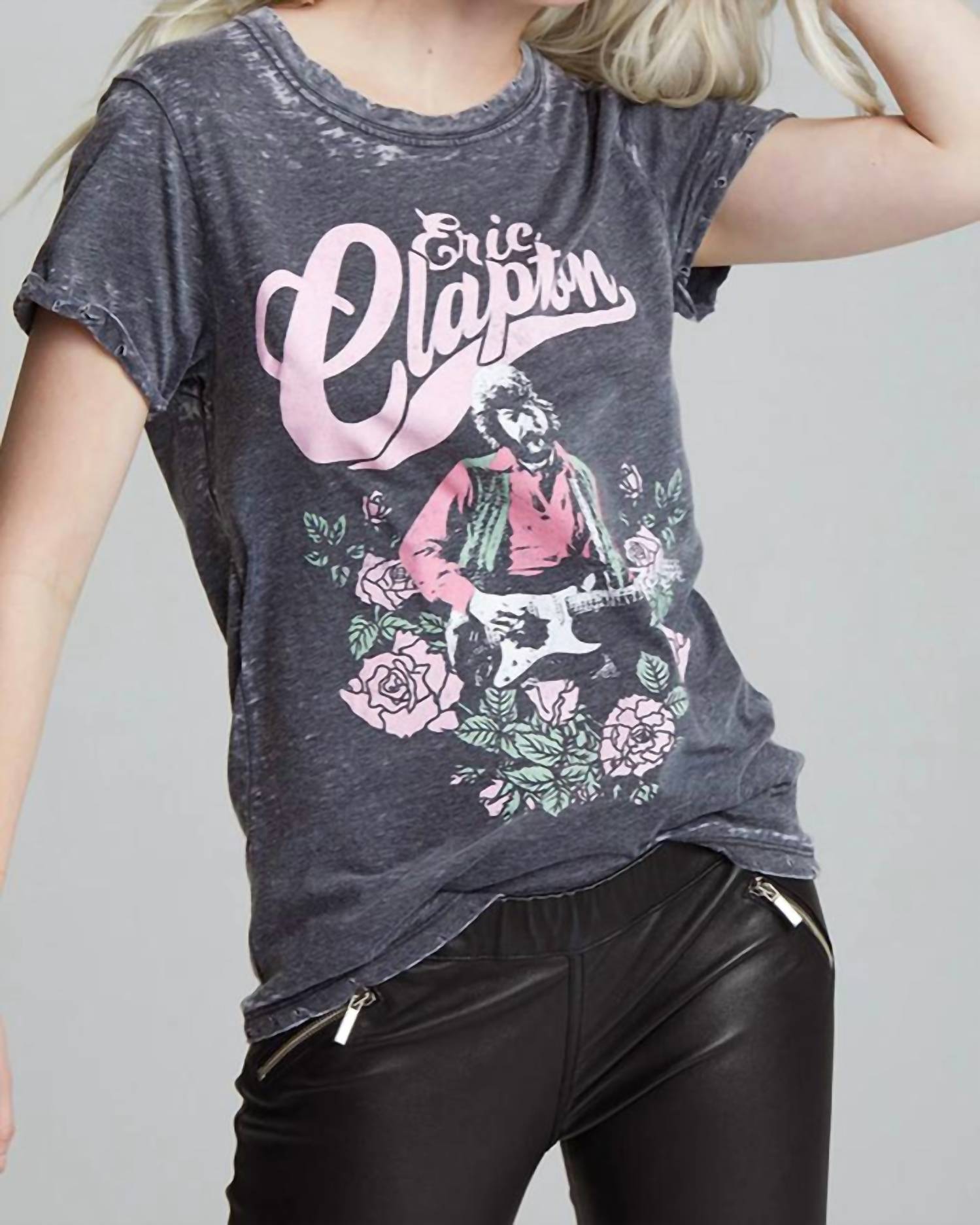 Recycled Karma - Eric Clapton 1977 World Tour Tee - black - clothing - cotton