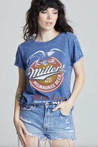 Recycled Karma - Miller High Life Tee - blue - clothing - cotton - blend