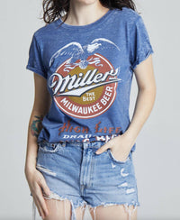 Recycled Karma - Miller High Life Tee - blue - clothing - cotton - blend
