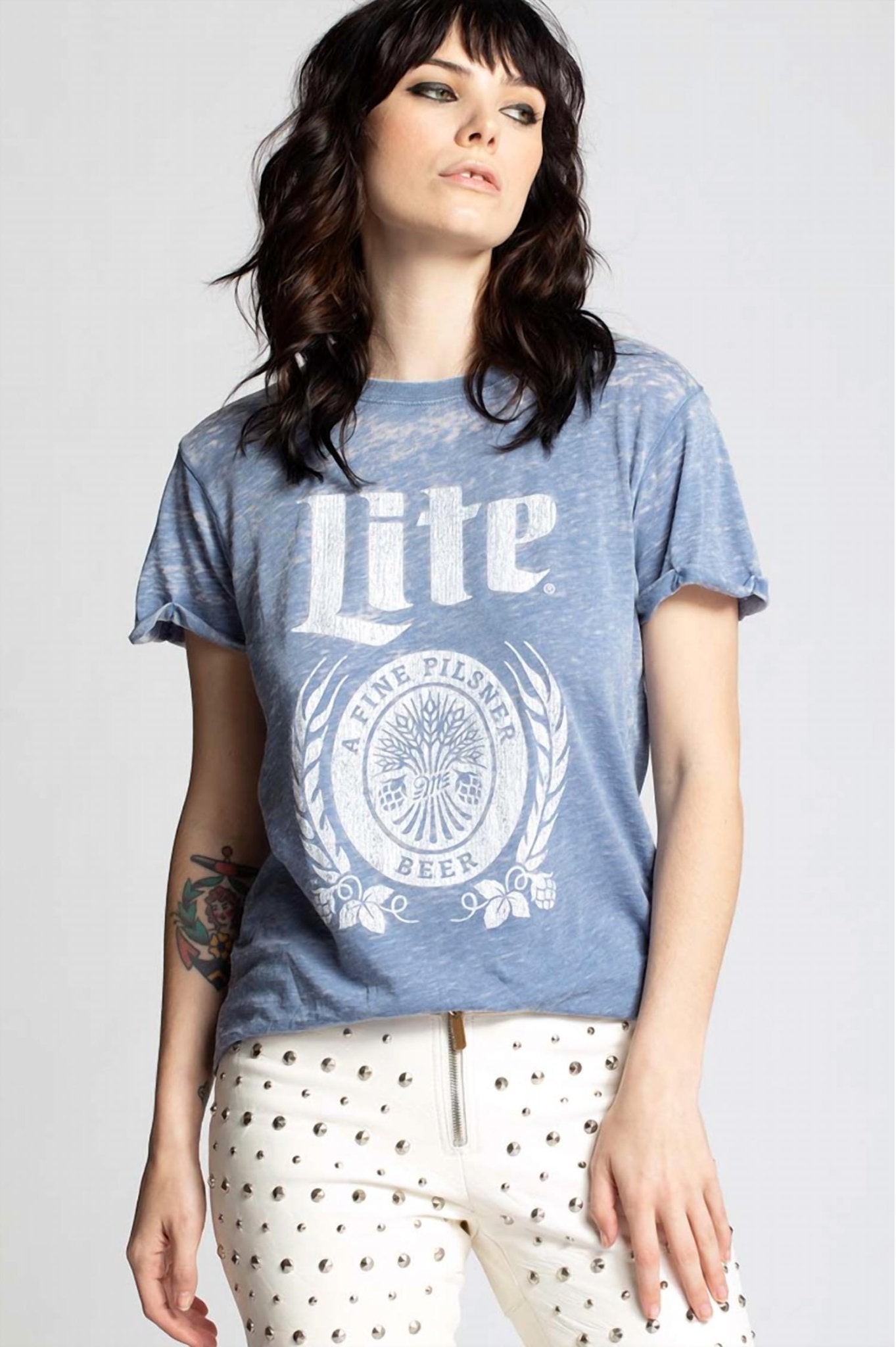 Recycled Karma - Miller Lite Vintage Tee - blue - clothing - cotton