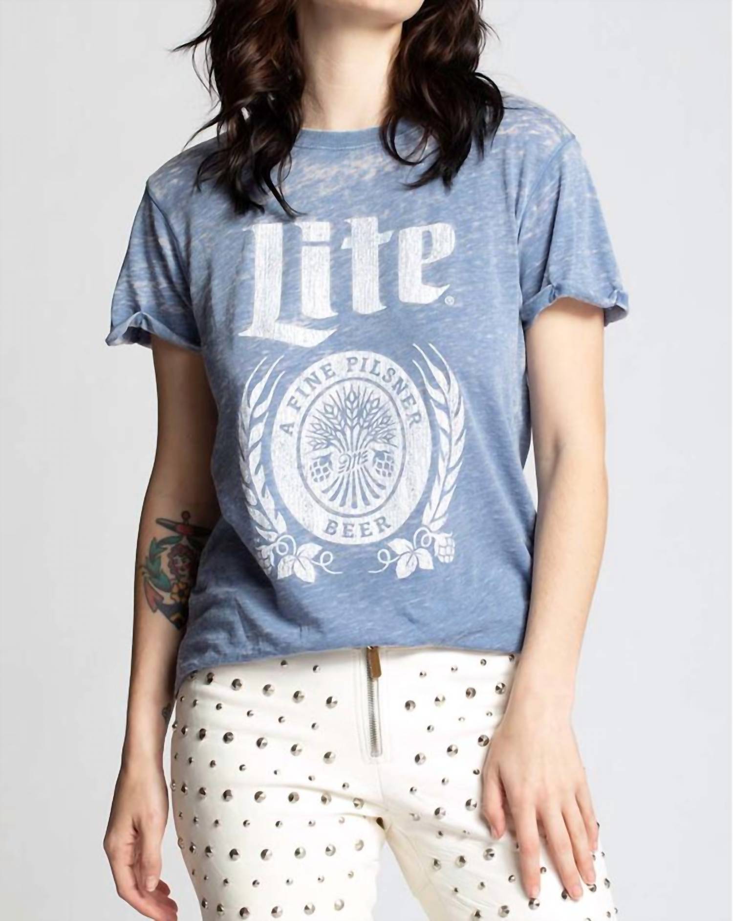 Recycled Karma - Miller Lite Vintage Tee - blue - clothing - cotton