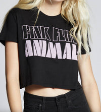 Recycled Karma - Pink Floyd Animals Cropped Tee - black - clothing - cotton