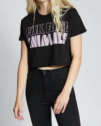 Recycled Karma - Pink Floyd Animals Cropped Tee - black - clothing - cotton