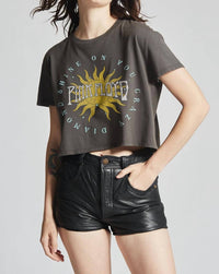 Recycled Karma - Pink Floyd Shine On Cropped Tee - black - clothing - cotton