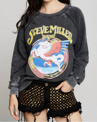 Recycled Karma - Steve Miller Band 1977 Tour Sweatshirt - black - clothing - cotton - blend