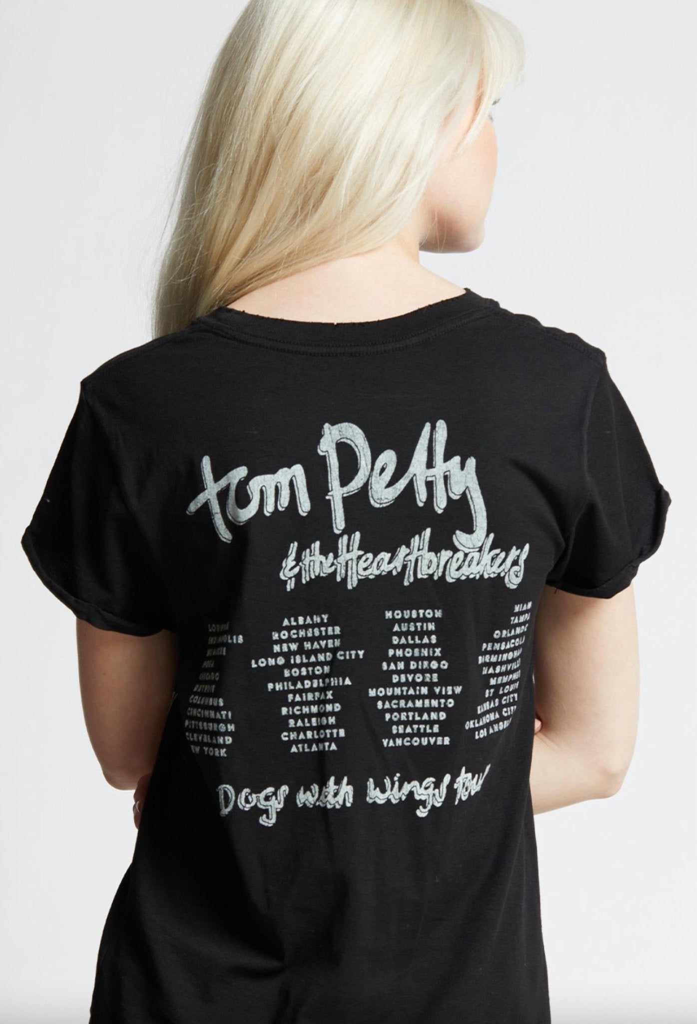Recycled Karma - Tom Petty Dogs With Wings Tour Tee - black - clothing - cotton