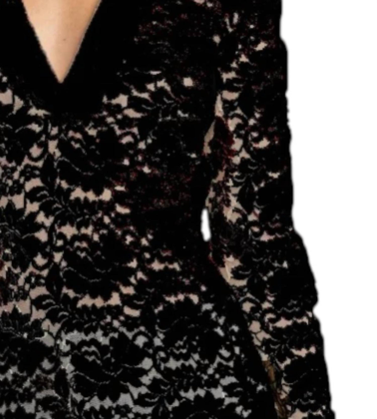Red Haute - Deep V Lace Shirt