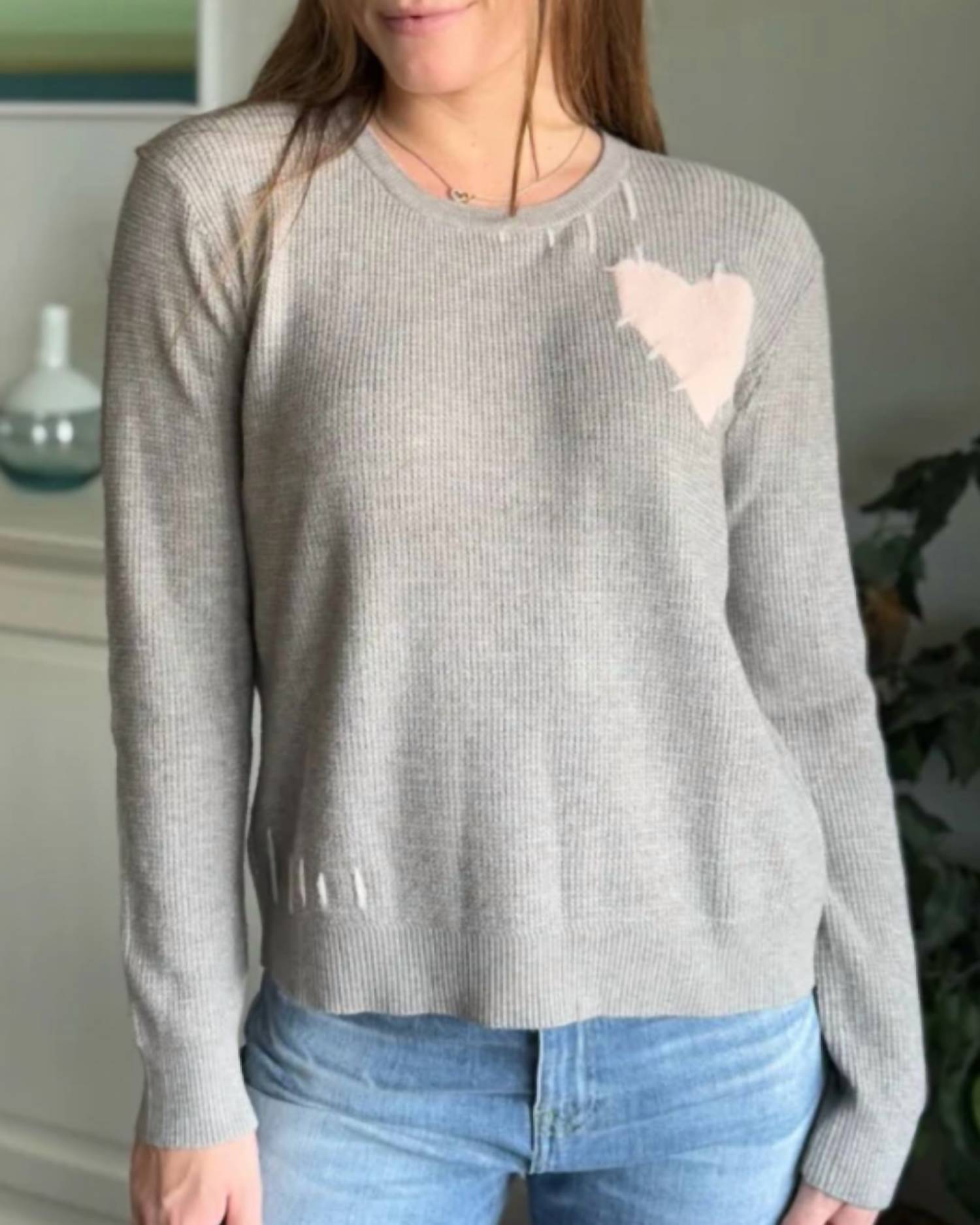 Red Haute - Lovely Heart Sweater - clothing - crew - graphic