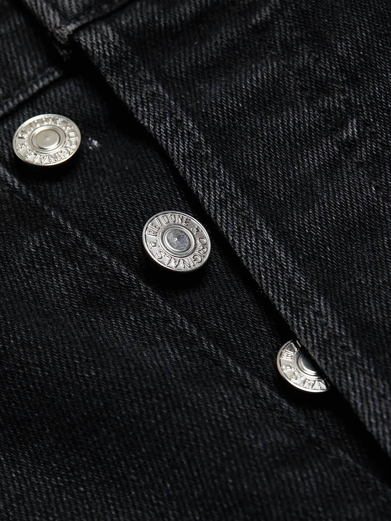 Re/Done - 70s Stove Pipe High - risestretch Crop Jeans - black - clothing - cotton - blend