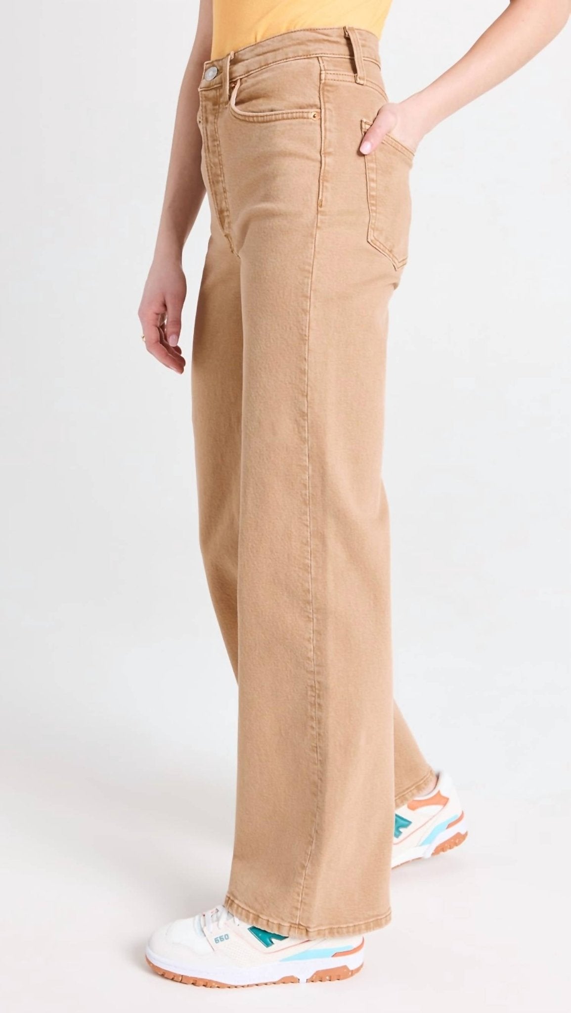 Re/Done - '70s Ultra High Rise Wide Leg Jeans - beige - clothing - cotton - blend