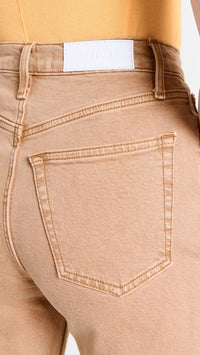 Re/Done - '70s Ultra High Rise Wide Leg Jeans - beige - clothing - cotton - blend