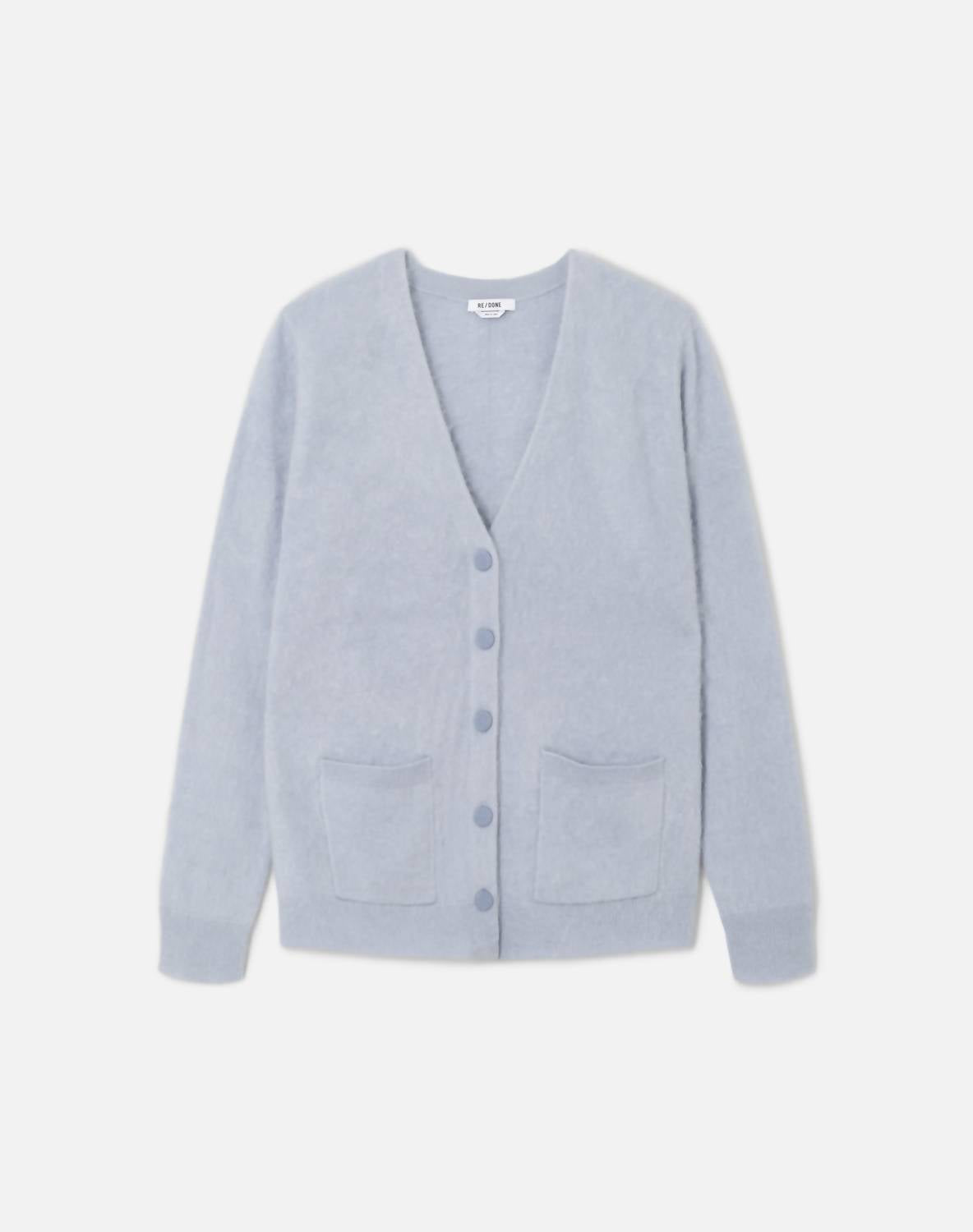 Re/Done - Brushed Cashmere Cardigan - blue - cardigans - clothing