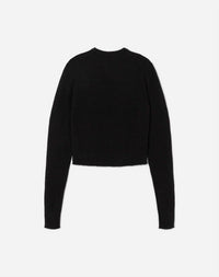 Re/Done - Cashmere Crewneck Long Sleeve Top - black - cashmere - clothing