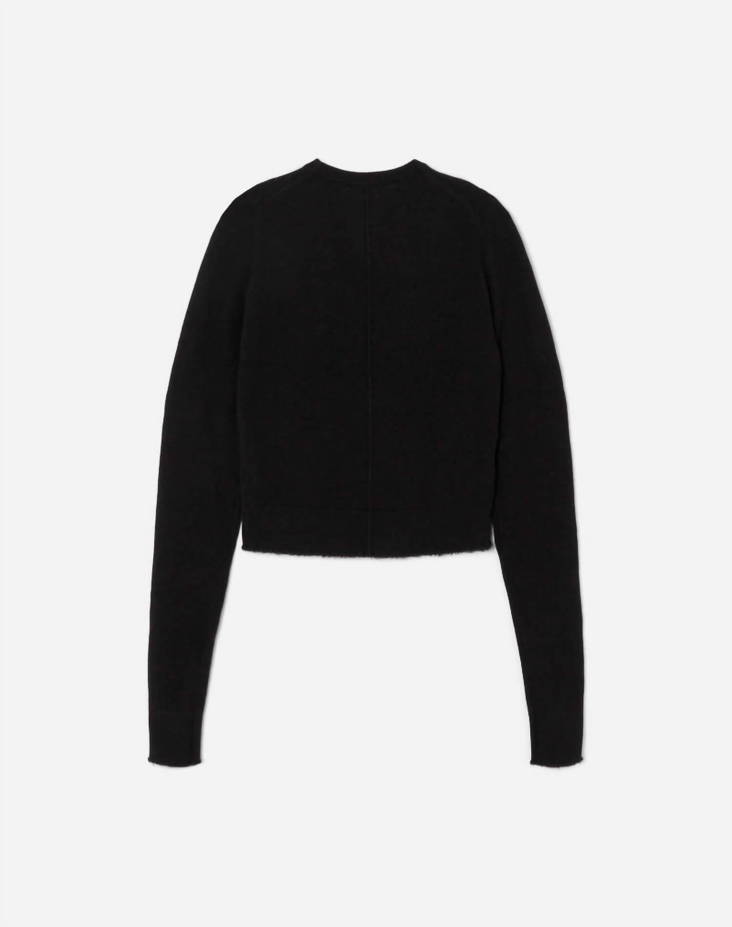 Re/Done - Cashmere Crewneck Long Sleeve Top - black - cashmere - clothing