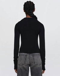 Re/Done - Cashmere Crewneck Long Sleeve Top - black - cashmere - clothing