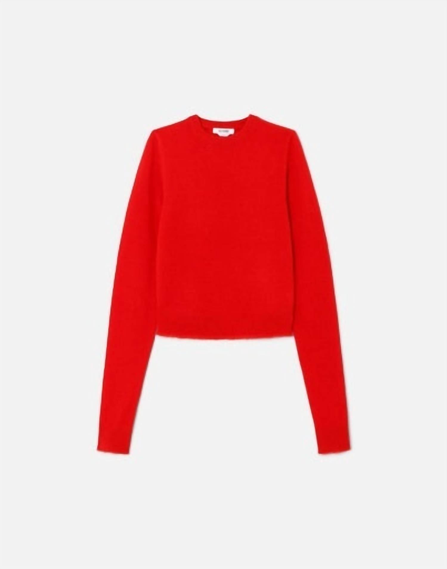 Re/Done - Cashmere Crewneck Long Sleeve Top - cashmere - clothing - red